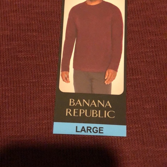 BRAND NEW MEN’S BANANA REPUBLIC CREW KNIT SWEATER SIZE LARGE! COLOR BURGUNDY! - Picture 7 of 8